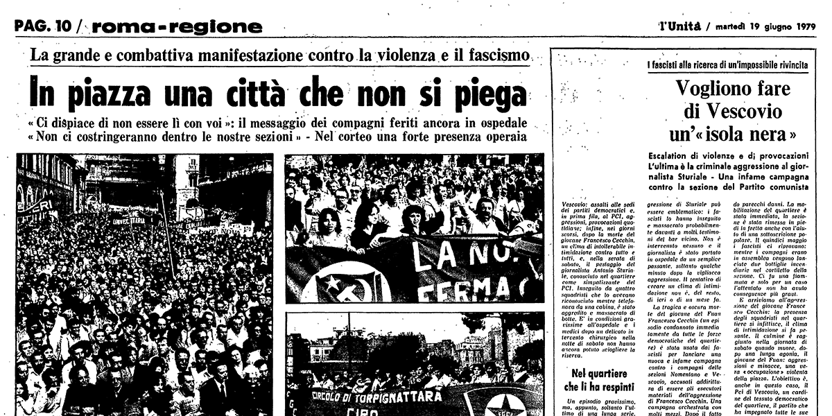 Pagina roma-regione dell'Unità, pag. 19 giugno 1979